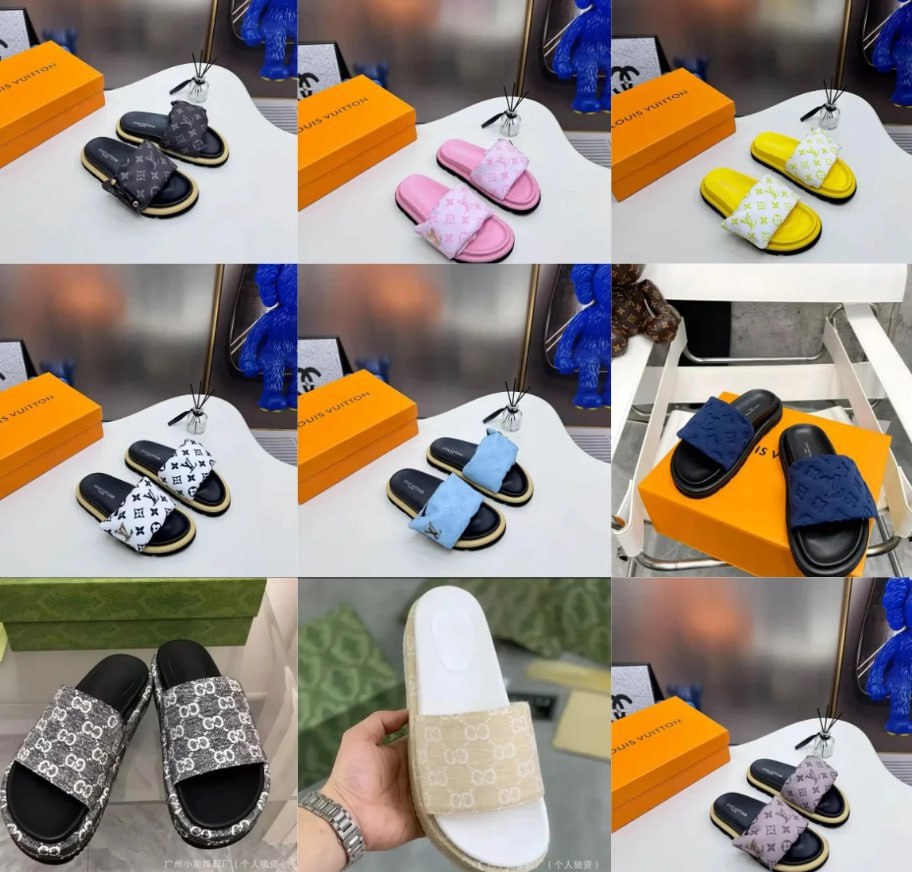 LV Louis Vuitton Velcro Slippe