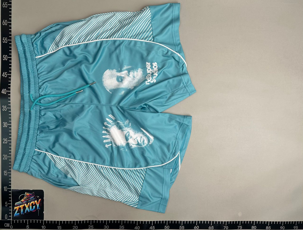 Letter loose round neck short sleeve T-shirt suit shorts-JS -4